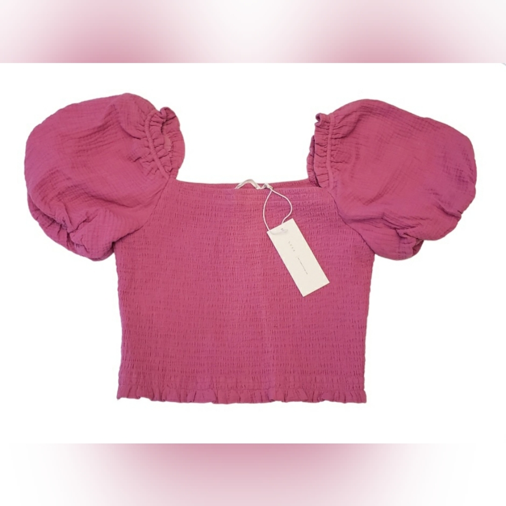 Women's Lush Puff Sleeve Square Neck Crop Top